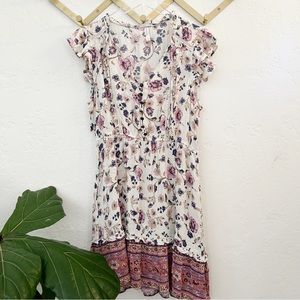 Xhiliration Women’s Boho Floral Dress Size Large